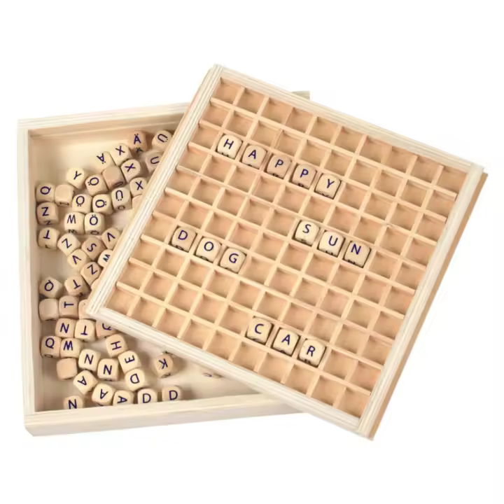 Small Foot - Juego de Letras en Caja de Madera para Formar Palabras - 1