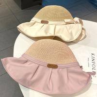 Sombrero De Paja Panamá Para Mujer Verano Protección UV Gran Alas Con Cordón Sombreros De Playa Y Viaje Al Aire Libre - details 1