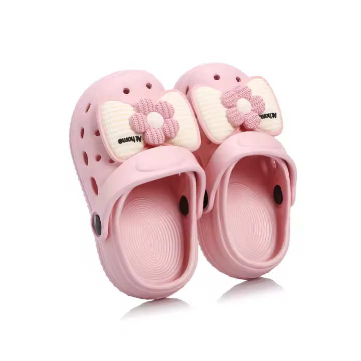 Nuevos Pantuflas Para Niñas Verano Hechas a Mano Con Dibujos Animados Corbata Antideslizante Sandalias De Jardín Playa Para Niños Y Niñas Tallas 14-19 Cm - 1