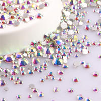 1440Pcs Cristales De Vidrio AB Para Arte De Uñas DIY Tamaños Mixtos Adhesivo Negro Rhinestones Redondos Para Decoración De Uñas - details 12
