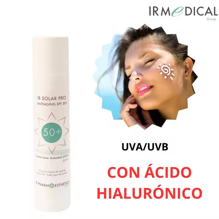 Protección solar IR SOLAR PRO+ SFP 50+ Filtro UVA/UVB Y Ácido Hialurónico - 1