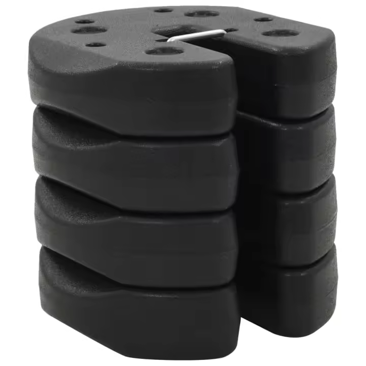 vidaXL Placas de peso para cenador 4 uds hormigón negro 220x50 mm - 1