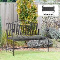 Outsunny Cojín para Banco de Jardín Acolchado 100x40x10 cm Cojín Rectangular para Interior y Exterior con Relleno Grueso y Cintas de Sujeción Gris Oscuro - details 1
