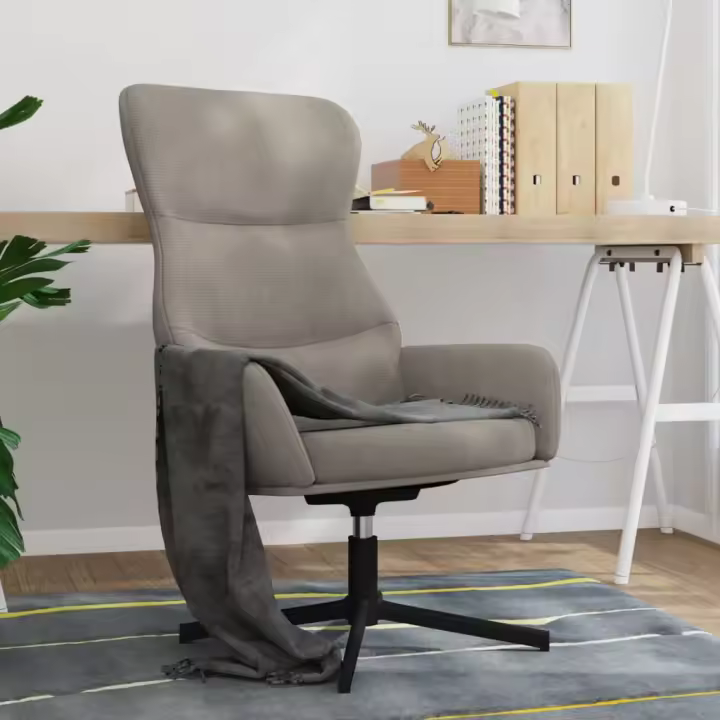 vidaXL Silla de relajación de terciopelo gris claro - 1