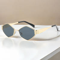 Gafas De Sol Para Mujer Estilo Vintage 2024 Marcas Distintas Marco De Metal Único Punk Gafas De Ojos Unisex Diseño Poligonal - details 11