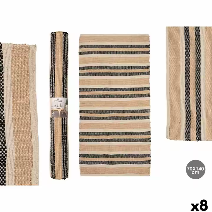 Alfombra NO.04 Blanco Marrón Negro 70 x 140 cm (8 Unidades) - 1