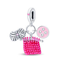 Reloj De Desayuno Con Encantos Diarios De Plata 925 Pendientes De Cuentas Exquisitos Para Pulseras DIY Joyería Colores Plata Rosa Azul Morado Rojo - details 0
