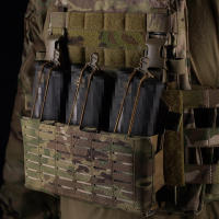 Funda Tríplice De Munición Multipropósito MOLLE Para Chaleco Rig Pecho Material De Nylon 500d Tamaño 26.5x16x1cm Colores Negro MC Verde Militar Y Café - details 5