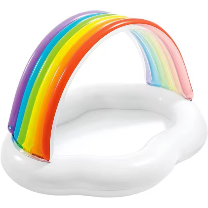 Piscina bebé intex con toldo arcoiris, Multicolor, 142 x 119 x 84cm - Intex 57141 - 1