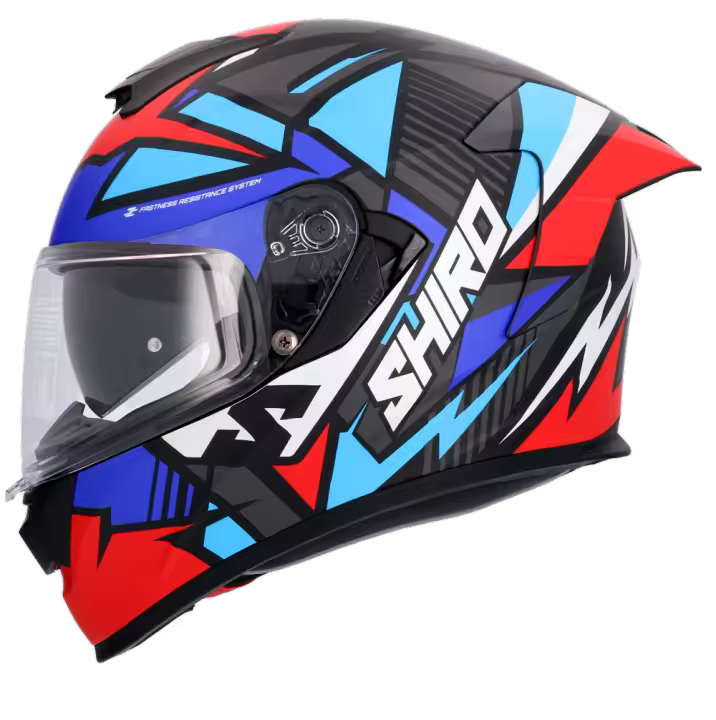 CASCO SHIRO RAPTOR CHASE ROJO AZUL MATE - 1