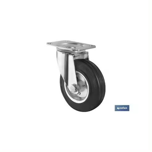Cofan Rueda de Goma Resistente para Carretillas y Carros de Mano Ø125x38mm - 1