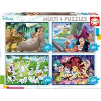 Educa multi 4 puzzles  Disney Aladdin, el Libro de la Selva, Alicia, Peter Pan Conjunto de Puzzles Progresivos Educa 18105 - details 0