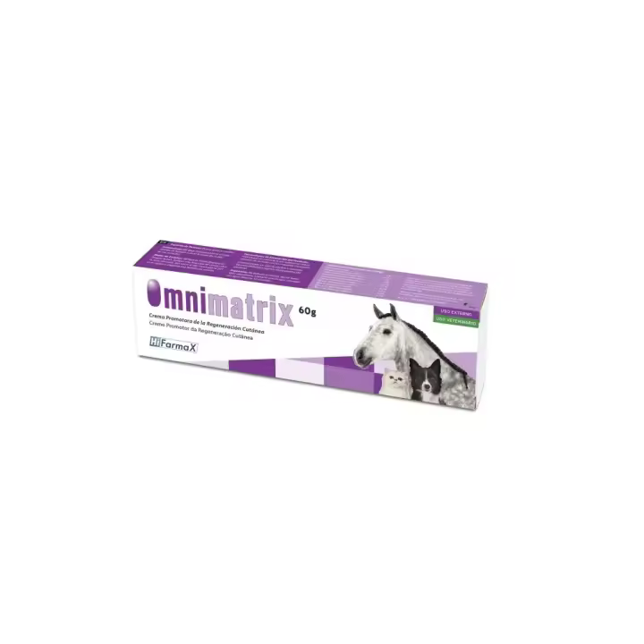 OMNIMATRIX Crema 60 g pomada cicatrizante y regeneradora de la piel para perros, gatos y caballos Hifarmax - 1