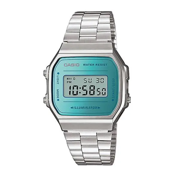 Reloj Casio efecto espejo azul A168WEM-2EF - 1