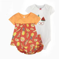 Nueva ropa de verano para niñas, pantalones cortos de manga corta, camisetas, trajes de tres piezas. - details 13