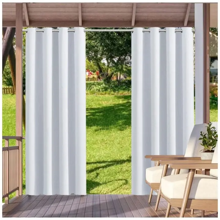 Cortina Exterior 1 Panel Bloqueador Solar Privacidad 132x213cm Blanco - 1