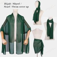 Chales y chales de gasa suave y transparente para mujer, ligeros, para vestidos de novia, bodas, fiestas de noche, color verde oscuro (1) - details 2