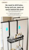 Rack De Almacenamiento Para Baño Colgante Sobre Puerta Caddy De Ducha Doble Capa Organizador De Estante De Ducha Moderno Y Sencillo - details 10