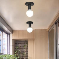 Lámpara De Techo Negra Minimalista E27 Estilo Nórdico Retro Para Decoración De Sala De Estar Dormitorio Baño Cocina Pasillo Y Balcones - details 1