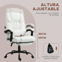 Vinsetto Silla de Oficina con Masaje de 6 Puntos Silla de Escritorio Giratoria con Respaldo Alto Reclinable Altura Ajustable Reposapiés y Mando a Distancia - details 0