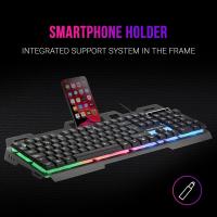 Mars Gaming MK120ES, Teclado Gaming FRGB, Aluminio, Antighosting, Soporte Smartphone, Gris y Negro, Idioma Español - details 2