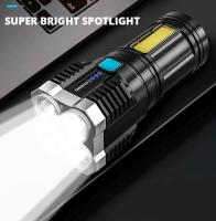 Linterna Portátil Recargable LED De Alta Potencia Para Camping Con 4 Luces LED Y Luz Lateral COB Modos De Iluminación Múltiples - details 3