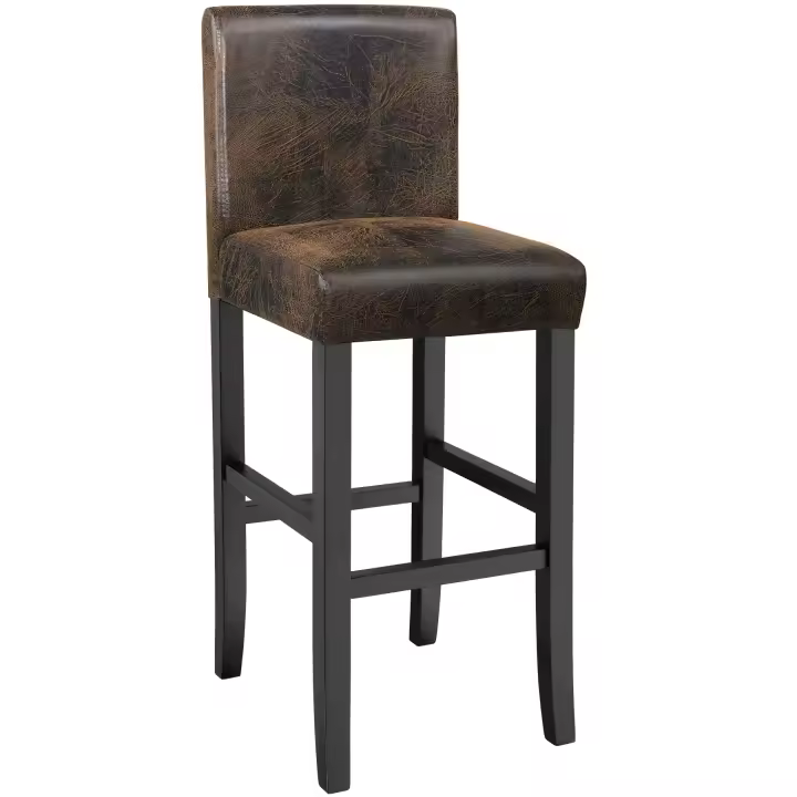 Tectake - Taburete de bar de poli piel , Taburete de calidad superior y excelente acabado , Ergonómico para un confort óptimo, también para espacios de tiempo más largos , Patas de madera maciza, lacado en brillo de alta calidad - 1