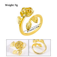 Encanto Anillo de lazo para mujer, estilo elegante, chapado en cobre de 14 quilates, con flor. - details 1
