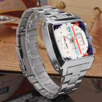 Reloj Mecánico Automático Para Hombre JARAGAR 569 Moda Retro Cuadrado Con Calendario Acero Inoxidable Resistente Al Agua Para Negocios - details 7