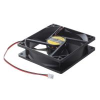 Ventilador cuadrado de plástico negro, 9025, 90x90x25mm, cc 12V, 0.25A - details 1