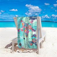 Toalla de playa para vacaciones, natación y surf, súper absorbente, de secado rápido, de microfibra estampada. - details 1