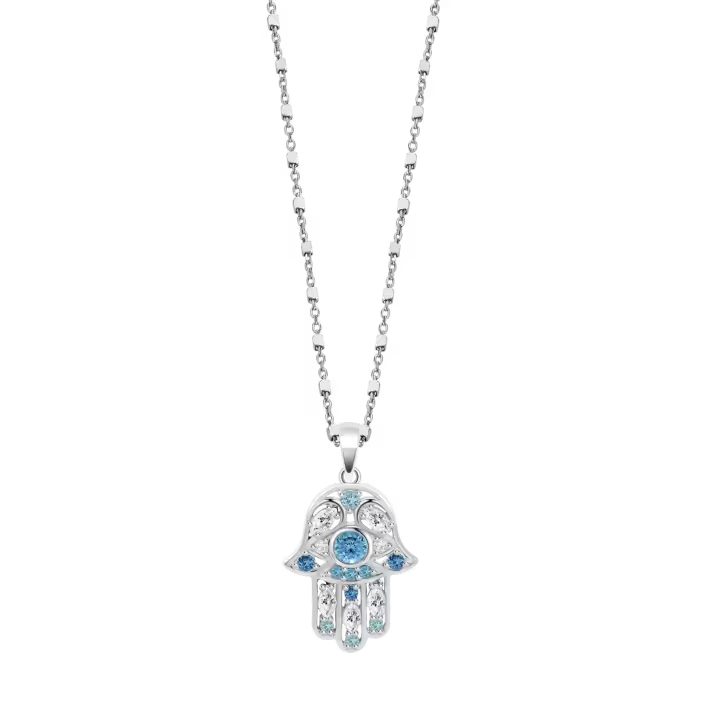 Collar LOTUS SILVER Mujer Rainbow LP1989-1/4 - Plata 925 con colgante de Mano de Fátima - 1