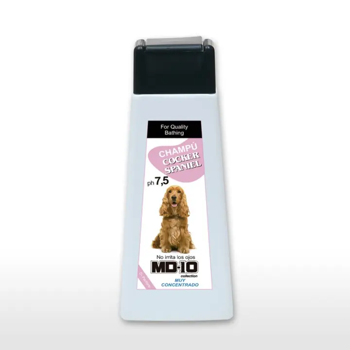 Champú para Cocker Spaniel - Champú Hidratante y Dermoprotector Vitamina D-Pantenol - Ideal para Pelo Largo - Color y Brillo - Sin Nudos - Vegano - Fabricado en España - MD-10 COLLECTION - 1