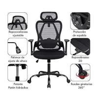 Silla de Oficina Ergonómica TLV-6302, de Escritorio, Giratoria, Ruedas, vista general.