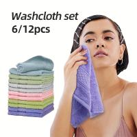 Juego De Toallas De Algodón Puro 6/12 Piezas Toalla Cuadrada Para Rostro Alta Absorción De Agua Toalla De Limpieza Pequeña Para Manos - details 0