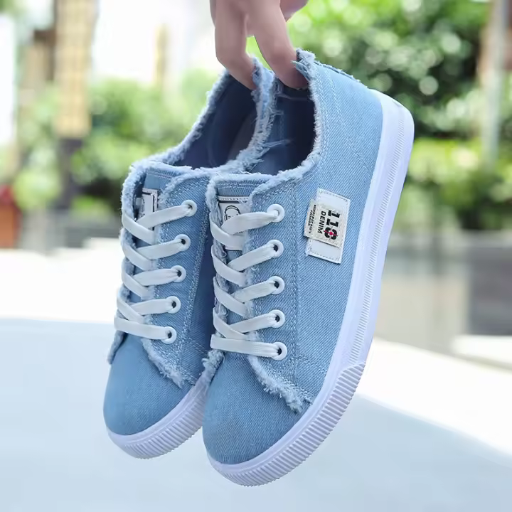 Zapatos De Lona Versátiles Para Mujeres Zapatos Deportivos Blancos Cómodos Y Modernos Zapatillas Planas Ligeras Para Estudiantes Y Uso Casual - 1