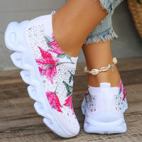 Zapatillas De Mujer Verano 2024 Con Floral Knitted Transpirables Mesh Plataforma Suave Calzado Casual Comodidad Talla 43 - details 3