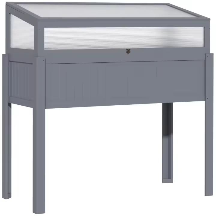 Invernadero 2 en 1 Para Jardín y tomateras policarbonato gris 120x54x112/122cm - 1