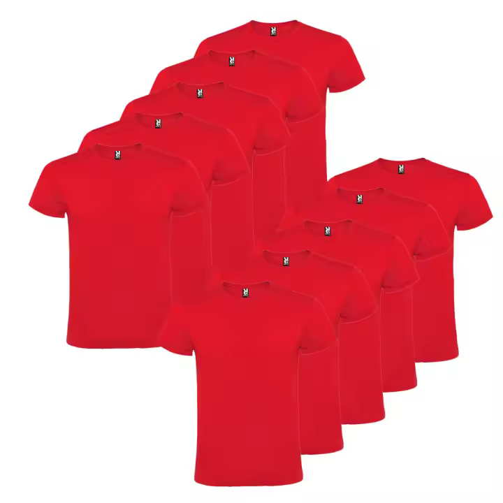 ROLY Pack 10 camisetas básicas de algodón, Unisex, Gramaje 150g/m2, Cuello redondo y Manga corta tubular  Tallas S-XL - 1