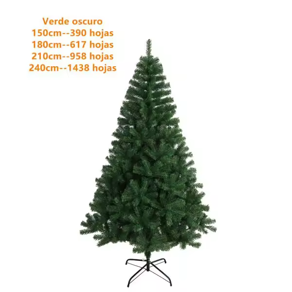 Árbol de Navidad 210 cm Verde Oscuro | 958 Ramas PVC | Robusto, Frondoso y Fácil de Montar - 1