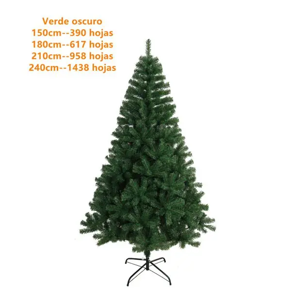 Árbol de Navidad 210 cm Verde Oscuro | 958 Ramas PVC | Robusto, Frondoso y Fácil de Montar - 1