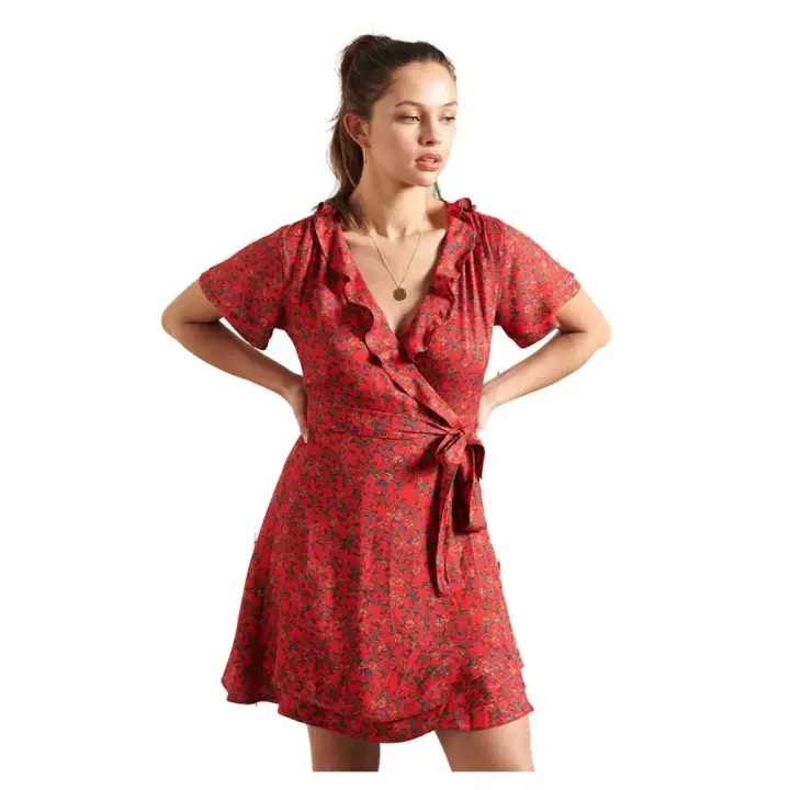 Superdry Vestido Summer Wrap Rojo Mujer Adulto - 1