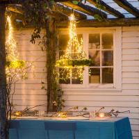 Luces LED De 100 Leds Para Jardín Guirnalda De 2m Con Cinco Ramas Decoración De Navidad Para Casa Y Exterior Luz De Cascada Para Bodas Y Habitaciones - details 2