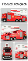 Camión De Bomberos Eléctrico a Escala 1/32 Con Función Retroceso Puertas Abiertas Luz Y Sonido Vehículo De Juguete Para Niños - details 7