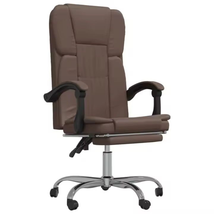 Silla de oficina reclinable de cuero sintético - 1