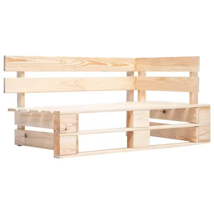 vidaXL Sofá de esquina de palets de jardín madera de pino impregnada Gris, Beige, Azul Conjunto Terraza Muebles Jardín Exterior Juego de Muebles de jardín Mueble Jardín Exterior Muebles de Salon Exterior - 1