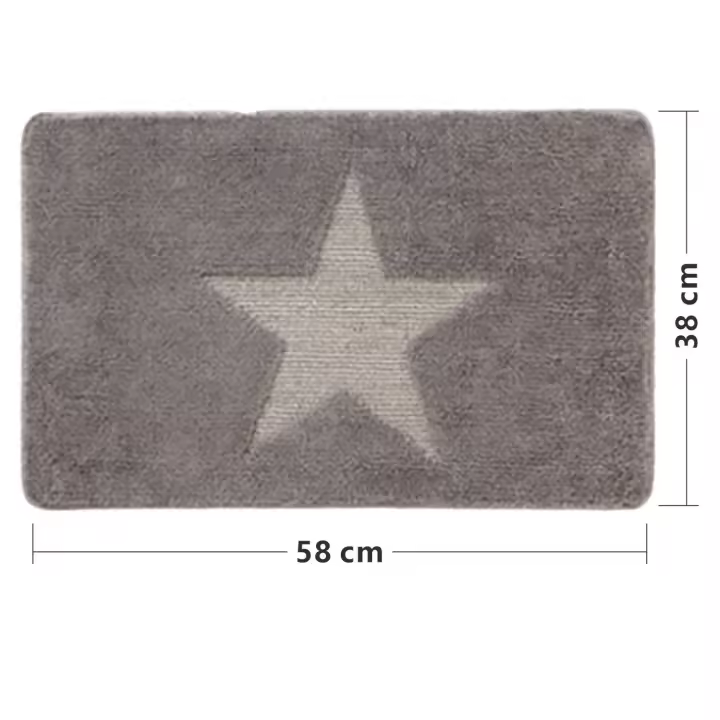 Alfombras de baño estrella microfibra tamano 58cmx38cm, diseño de Estrella varios colores. Alfombra de baño Antideslizante, Super absorvente, antideslizante. Facil de limpiar. Perfecto para bano, salon, cocina... - 1