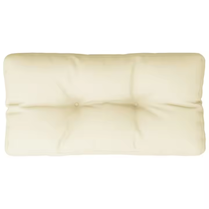 Sofá de palets tela crema 80x40x12 cm - 1