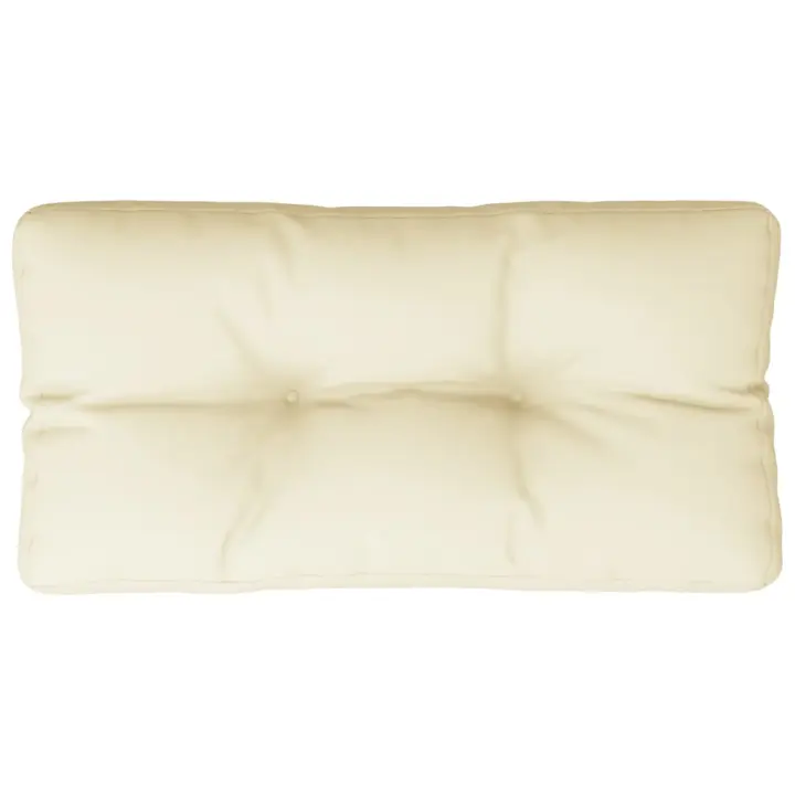 Sofá de palets tela crema 80x40x12 cm - 1