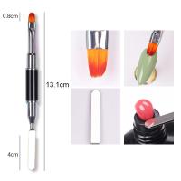 1PC Cepillo De Uñas Para Arte De Uñas Con Doble Finalizador Acrílico UV Extensión Flor Dibujo Borrador De Gel Y Espátula Herramienta De Manicura - details 1